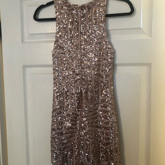 Sequin Rose Gold Club Dress - Picture 4 of 7